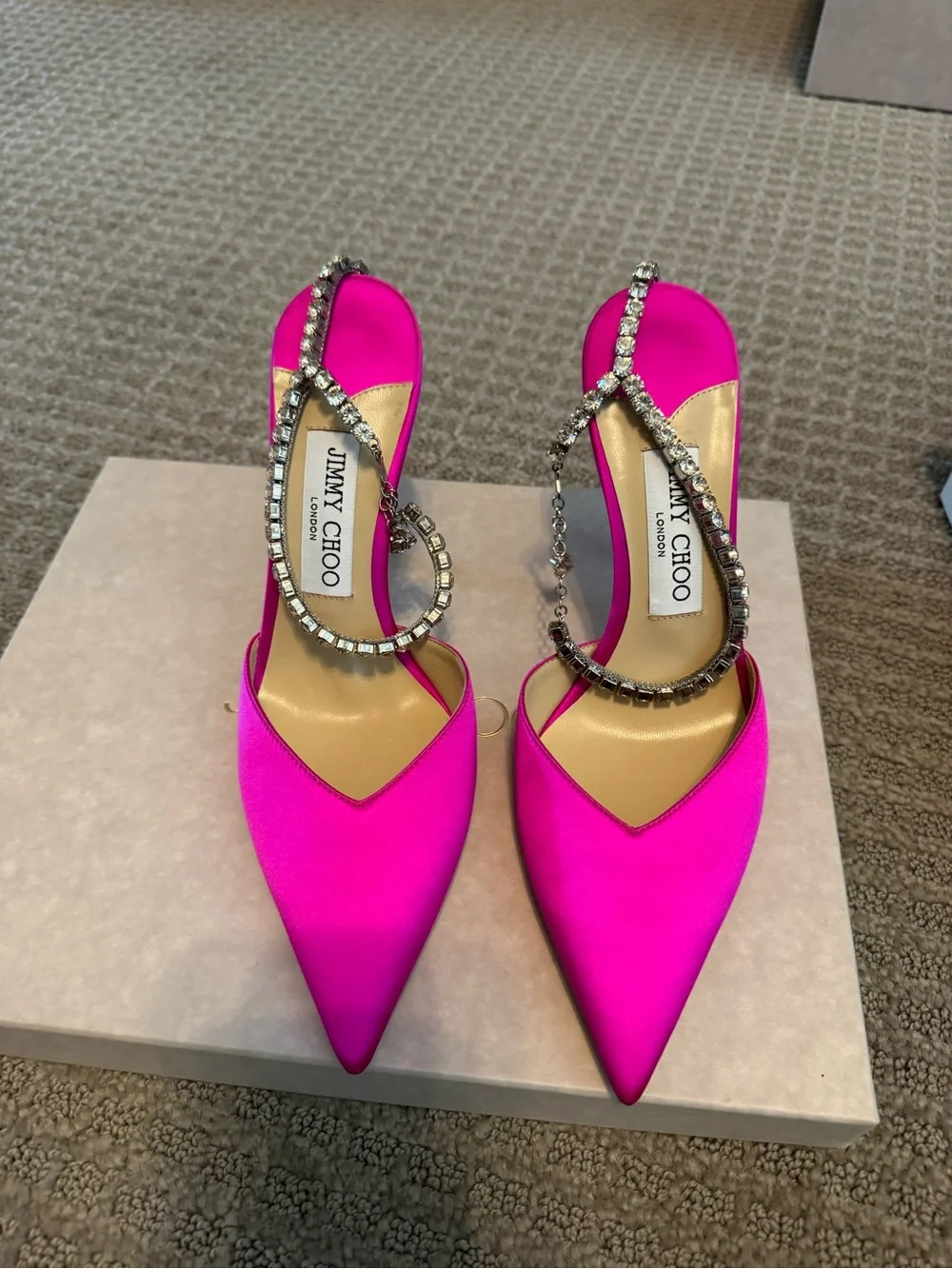 Jimmy Choo Saeda 100 mm Satin Heel. Size 38 - Picture 1 of 11